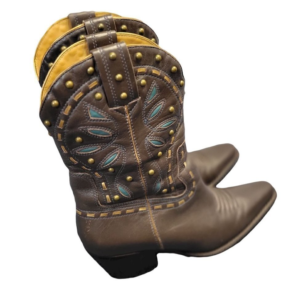 Women Brown Cowgirl Cowboy Country Western Rodeo Gringo Leather Boots Sz 7.5